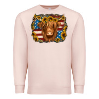 Pale Pink 4th of july shaggy cow Premium Sweatshirt - Jasminsmagicworld