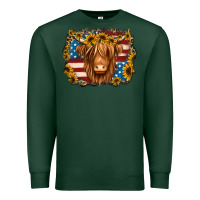 Sports Green 4th of july shaggy cow Premium Sweatshirt - Jasminsmagicworld