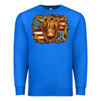 True Royal 4th of july shaggy cow Premium Sweatshirt - Jasminsmagicworld