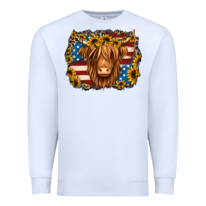 4th Of July Shaggy Cow Premium Sweatshirt by Jasminsmagicworld | Teevron