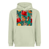 Matcha christmas hot chocolate and cookie seamless pattern Heavyweight Hoodie - BundleAndBundleShop