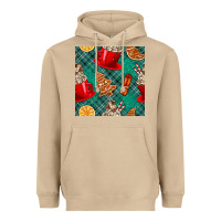 Mushroom christmas hot chocolate and cookie seamless pattern Heavyweight Hoodie - BundleAndBundleShop