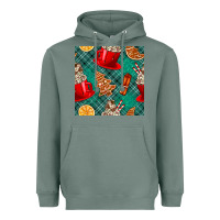 Sage christmas hot chocolate and cookie seamless pattern Heavyweight Hoodie - BundleAndBundleShop