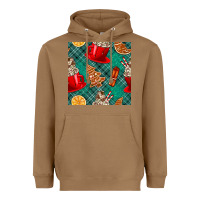 Toasted Coconut christmas hot chocolate and cookie seamless pattern Heavyweight Hoodie - BundleAndBundleShop