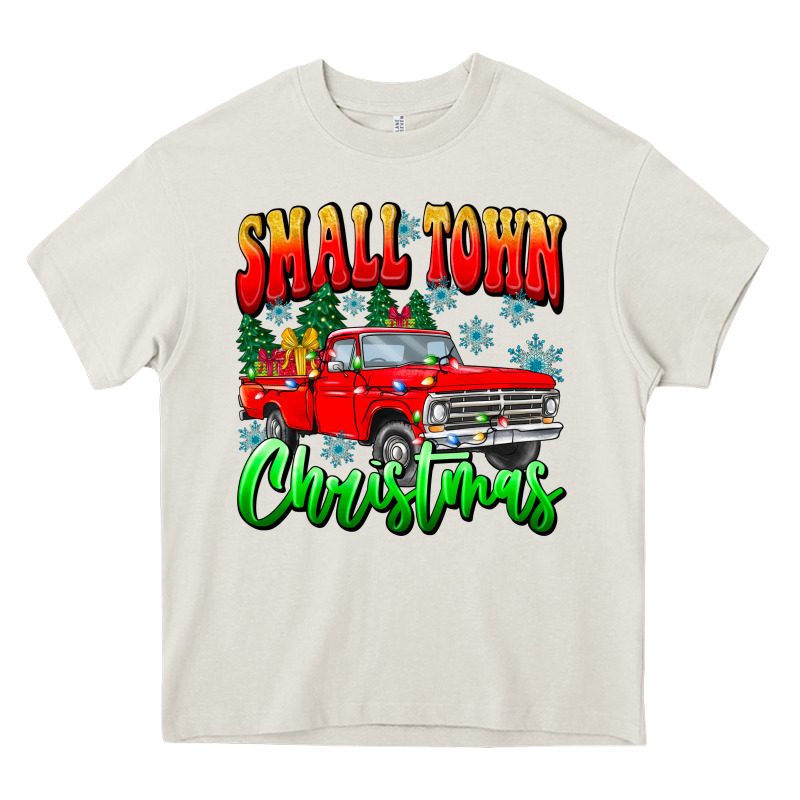 Small Town Christmas Heavy Core Tee by CowhideDigitalArt | Teevron
