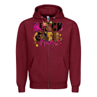 Burgundy Black girl magic Zipper Hoodie - Zillion Design Studio