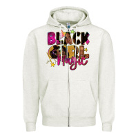 Oatmeal Heather Black girl magic Zipper Hoodie - Zillion Design Studio