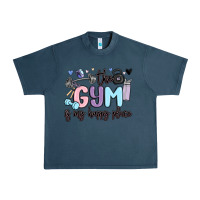 Midnight Navy the gym is my happy place Urban Heavy Tee - MaliasSmallBusiness