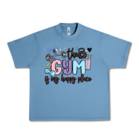 Pebble Blue the gym is my happy place Urban Heavy Tee - MaliasSmallBusiness