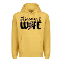 Antique Gold lineman wife Premium Hoodie - MaliasSmallBusiness
