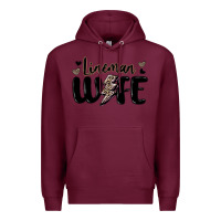 Burgundy lineman wife Premium Hoodie - MaliasSmallBusiness