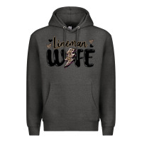 Charcoal Heather lineman wife Premium Hoodie - MaliasSmallBusiness