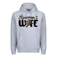 Heather Grey lineman wife Premium Hoodie - MaliasSmallBusiness