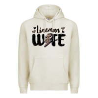 Oatmeal Heather lineman wife Premium Hoodie - MaliasSmallBusiness