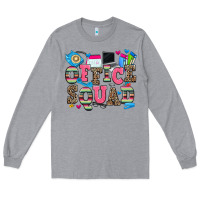 Heather Grey office squad Long Sleeve Tee - Zillion Design Studio