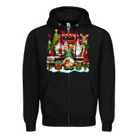 Black christmas gnome truck Zipper Hoodie - texasbilliewilder