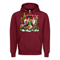 Burgundy christmas gnome truck Zipper Hoodie - texasbilliewilder