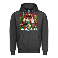 Charcoal Heather christmas gnome truck Zipper Hoodie - texasbilliewilder