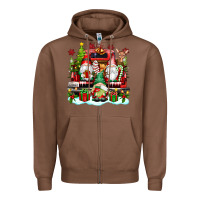 Chestnut christmas gnome truck Zipper Hoodie - texasbilliewilder