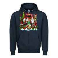 Navy christmas gnome truck Zipper Hoodie - texasbilliewilder
