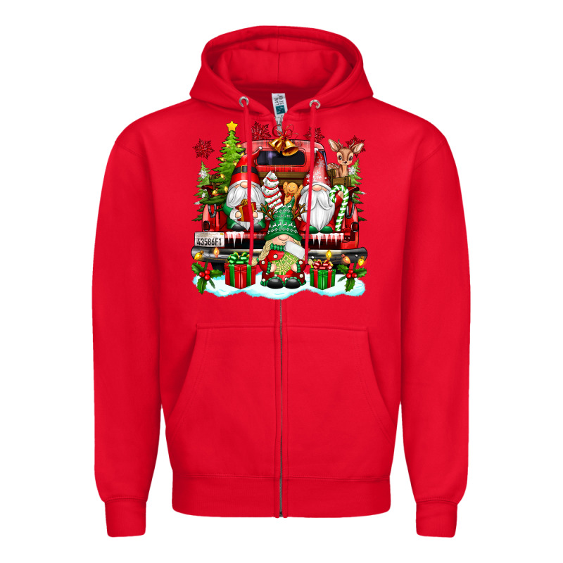 Christmas Gnome Truck Zipper Hoodie by texasbilliewilder | Teevron