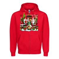 Red christmas gnome truck Zipper Hoodie - texasbilliewilder