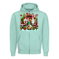 Seafoam christmas gnome truck Zipper Hoodie - texasbilliewilder