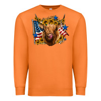 Carrot 4th of july shaggy cow leopard background Premium Sweatshirt - Jasminsmagicworld