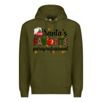 Army Green santa's favorite  paraprofesyonal Premium Hoodie - AdoDesignShop