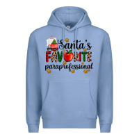 Colony Blue santa's favorite  paraprofesyonal Premium Hoodie - AdoDesignShop