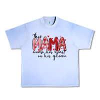 Grape Ice this mama wears her heart on her gleeve Urban Heavy Tee - MaliasSmallBusiness