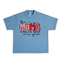 Pebble Blue this mama wears her heart on her gleeve Urban Heavy Tee - MaliasSmallBusiness