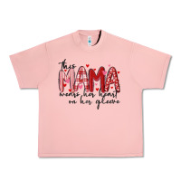 Salmon this mama wears her heart on her gleeve Urban Heavy Tee - MaliasSmallBusiness