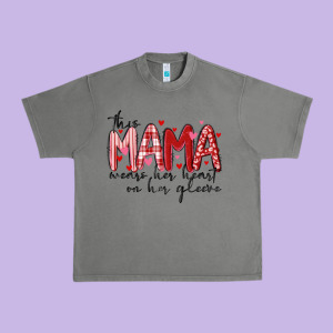 This Mama Wears Her Heart On Her Gleeve Urban Heavy Tee Designed By Maliassmallbusiness