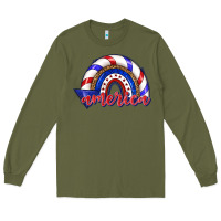 Army Green America rainbow Long Sleeve Tee - texasbilliewilder