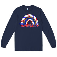 Navy America rainbow Long Sleeve Tee - texasbilliewilder