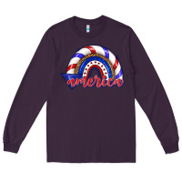 Plum America rainbow Long Sleeve Tee - texasbilliewilder
