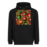 Black christmas ornaments and leopard seamless pattern Heavyweight Hoodie - BundleAndBundleShop