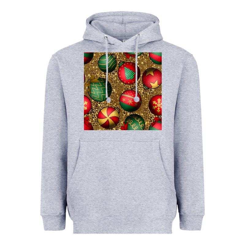 Christmas Ornaments And Leopard Seamless Pattern Heavyweight Hoodie by BundleAndBundleShop | Teevron