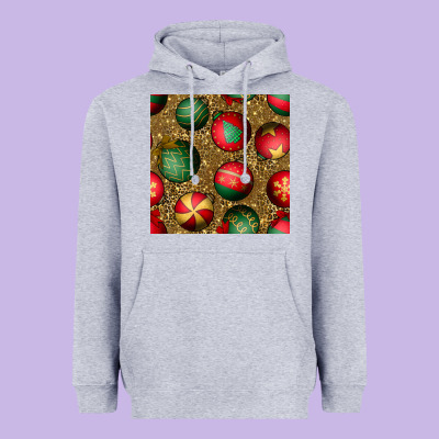 Christmas Ornaments And Leopard Seamless Pattern Heavyweight Hoodie Designed By Bundleandbundleshop