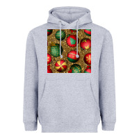 Heather Grey christmas ornaments and leopard seamless pattern Heavyweight Hoodie - BundleAndBundleShop