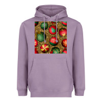Lavender christmas ornaments and leopard seamless pattern Heavyweight Hoodie - BundleAndBundleShop
