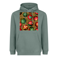 Sage christmas ornaments and leopard seamless pattern Heavyweight Hoodie - BundleAndBundleShop