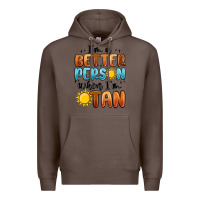 Coffee im better person when im tan Premium Hoodie - MaliasSmallBusiness
