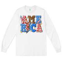 White America with lightning bolt Long Sleeve Tee - texasbilliewilder