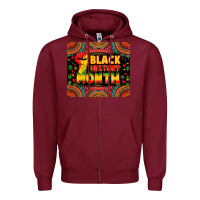 Burgundy Black History Month Zipper Hoodie - Zillion Design Studio