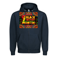 Navy Black History Month Zipper Hoodie - Zillion Design Studio