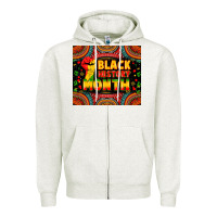 Oatmeal Heather Black History Month Zipper Hoodie - Zillion Design Studio