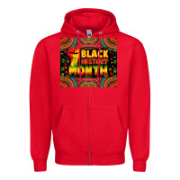 Red Black History Month Zipper Hoodie - Zillion Design Studio