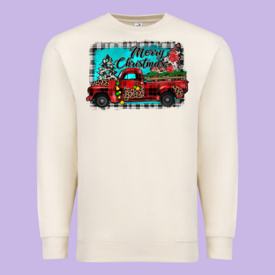 Truck Merry Christmas Premium Sweatshirt Designed By Jahusdesignshop